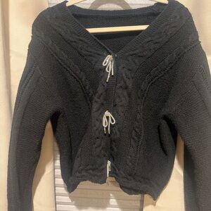 Black Cable Knit Women's Sweater